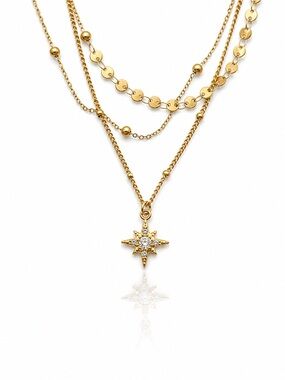 Gold Layered Star Pendant Necklace